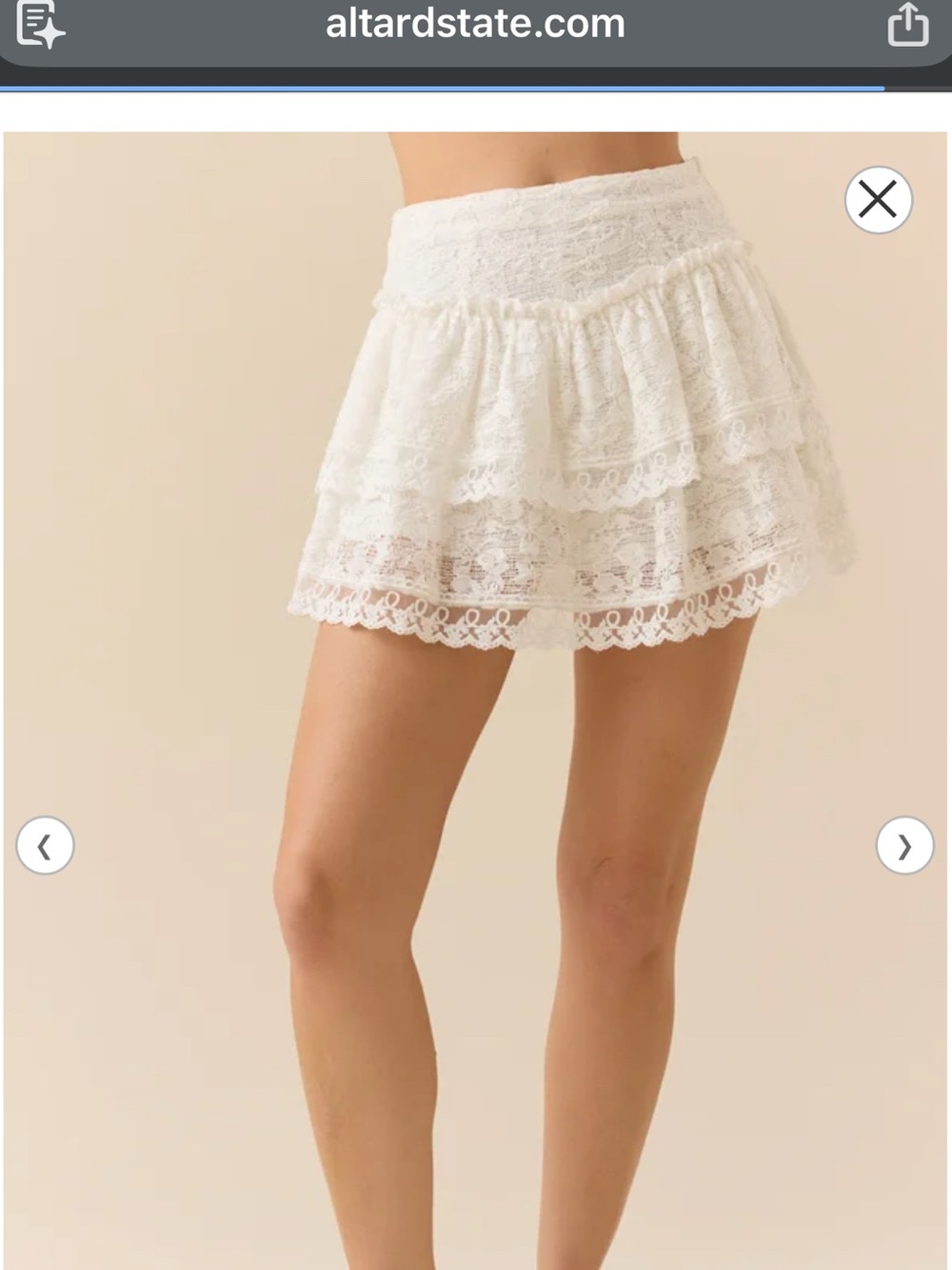 Altar’d State White Lace Tiered Mini Skirt - Picture 3 of 5